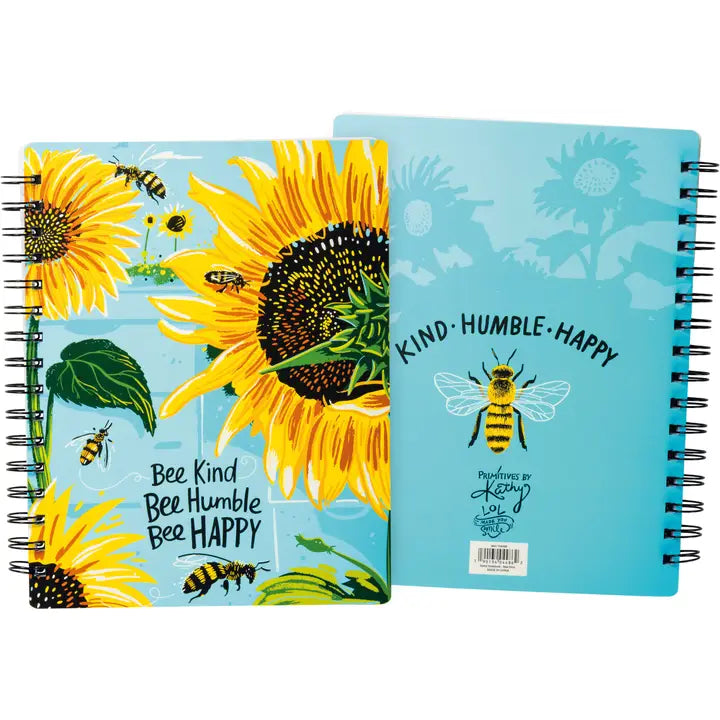 Bee Kind Bee Humble Bee Happy Spiral Notebook