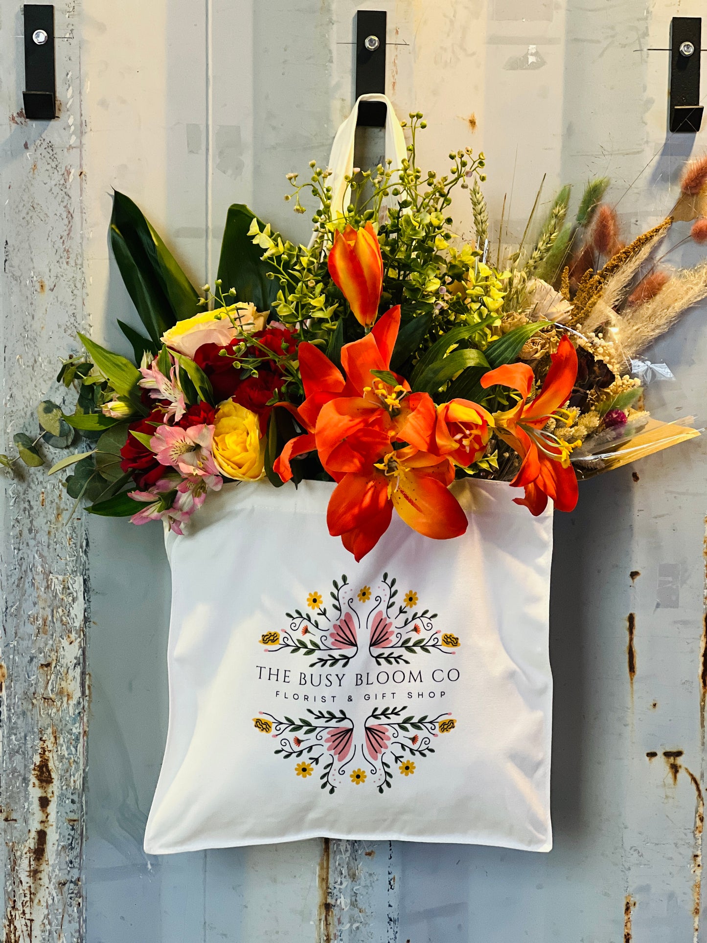 The Busy Bloom Co Canvas Tote
