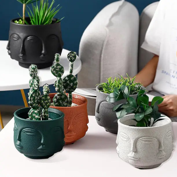 Buddha Face Planter - Green