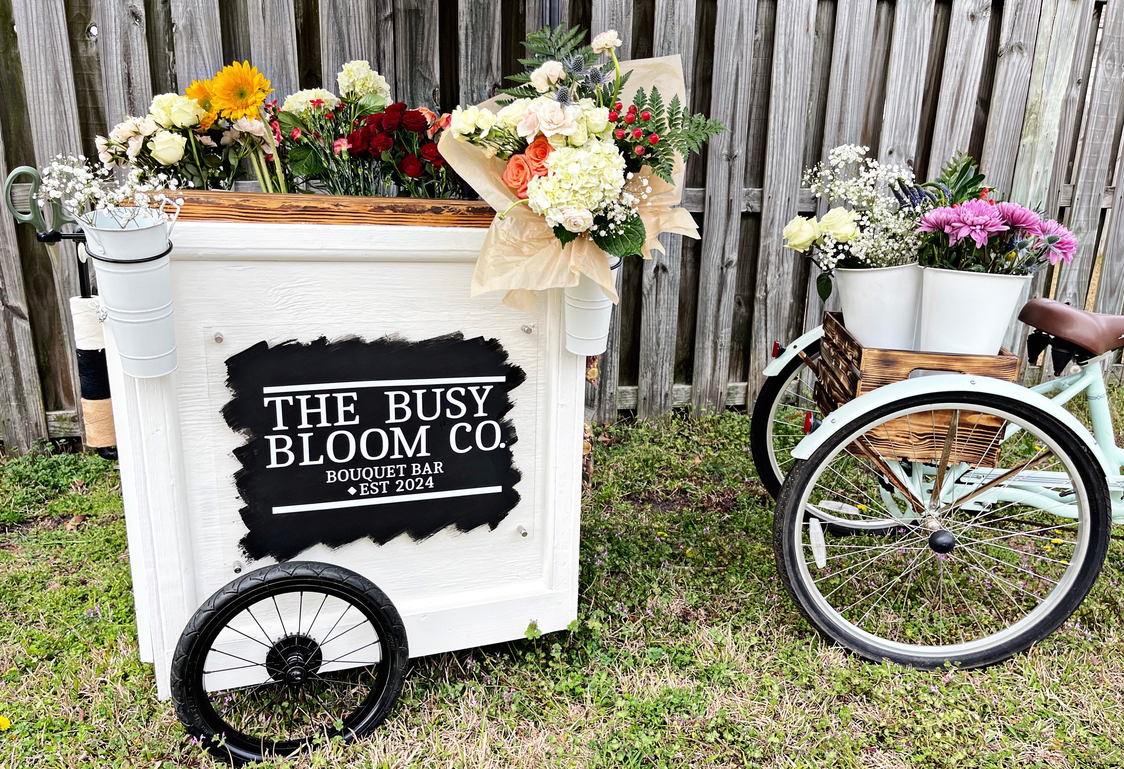 Flower cart with trendy tricycle 